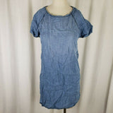 Life In Progress Denim Blue Jean Oversized Baggy Sack Dress Womens S Chambray SS