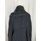 Banana Republic Boucle Long Open Front Merino Wool Cardigan Sweater Charcoal XL