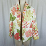 Painted Pony Woven Tapestry Bright Floral Blazer Jacket Womens M Uniquely USA