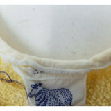 Vintage Yellow White Sheep Applique Open Front Terrycloth Vest Top Baby Boys 12M