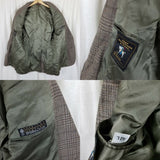 Hart Schaffner & Marx Plaid Pure Wool Sportcoat Jacket Blazer Mens 42L Tan Olive