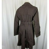 Gap Canvas Belted Tie Sash Midi Trench Coat Peacoat Womens L Chocolate Brown