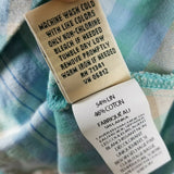 LL Bean Linen Cotton Blue Green Plaid Faux Wrap Dress Summer Womens 4