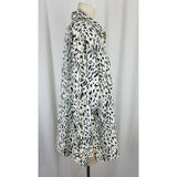 Style Exchange Satin Animal Leopard Cheetah Print Tunic Blouse Top Womens L 80s