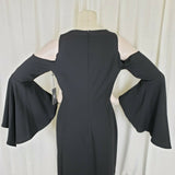 Vince Camuto Shimmer Luxe Bell Sleeve Bare Cold Shoulder Dress Womens S 9157903