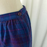 Pendleton Virgin Wool Tartan Scotch Plaid Skirt Womens 10 USA Yellow Label Blue