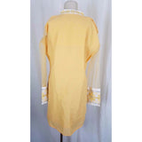 Vintage India Sheer Seersucker Tunic Sari Jacket Top Embroidered Trim Womens XL