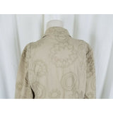 J.Jill Canvas Cotton Embroidered Pleated Fit & Flare Riding Jacket Coat Womens M