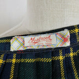 VINTAGE Cairds Mosbrook Wool Tartan Plaid Pinned Wrap Kilt Skirt Womens L Buckle