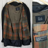 Jos. A Banks Insulated Trench Coat Mens 46R Vintage Plaid Wool Flannel Lined