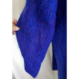 Vintage Dunderry Scotland Lager's Blue Mohair Wool Peacoat Coat Womens L CUTTER