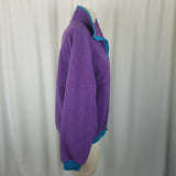 Woolrich Teton Pullover 1/4 Zip Up Fleece Jacket Womens L Purple Turquoise USA