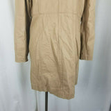 Vintage Valerie Stevens Midi Trench Coat Womens M Tan Khaki Camel Peacoat Cotton