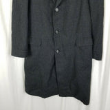 Roger Brooks Heritage Cheviot Herringbone Tweed Wool Peacoat Mens L Vintage Coat