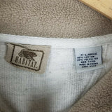 Vintage Habitat Textured Henley Funnel Neck Sweatshirt Jacket Mens XL Embroidery