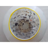 HAND BLOWN GLASS ART Decorative BOWL MURANO STYLE Weighted Blues Browns White