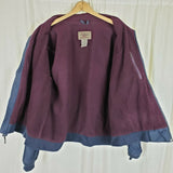 LL Bean Fleece Lined Warm Up Nylon Jacket Windbreaker Mens L Full Zip Contrast