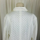 TALBOTS Woman 100% Cotton White Eyelet Lace Jacket Blazer Womens 16W Plus Size
