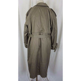 Saxton Hall Petites Double Breasted Belted Insulated Trench Coat Womens 14P Tan