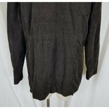 G.H. Bass Corduroy Double Breasted Trench Peacoat Coat Womens L Chocolate Brown