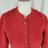 Giesswein Boiled Wool Red Cardigan Sweater Jacket Austria Tirol Maser Womens S 8