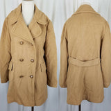 Mackintosh 90s Camel Wool Double Breasted Peacoat Car Coat Jacket Womens 14 USA
