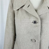 Vintage Tan Wool Half Belted Back Fit & Flare Peacoat Coat Womens S Fuzzy Winter