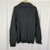 Mens Wearhouse Shawl Collar Sweater Mens M L Cardigan Patch Elbows Knit Charcoal