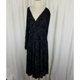 Lauren Ralph Lauren Velvet Fit & Flare Faux Wrap Little Black Dress Womens 8