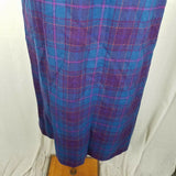 Pendleton Virgin Wool Tartan Scotch Plaid Skirt Womens 10 USA Yellow Label Blue