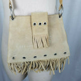Fringe Grommets Leather Suede Hippie Boho Crossbody Shoulder Bag Purse Handbag