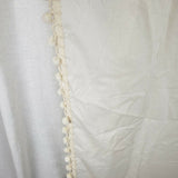 Vintage Colonial Pompom Fringe Curtains Drapery Panels 63in 70s 1 Pair Tie Backs