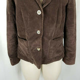 LL Bean Riding Equestrian Corduroy Blazer Jacket Womens 8P Chocolate Brown
