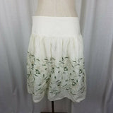 Tabitha Anthropology Lightweight Summer Floral Embroidered Twirl Skirt Womens 10