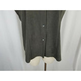 Jessica Holbrook Faux Suede Microfiber Sleeveless Button Up Shirt Top Womens L