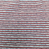 Screenprinted Striped Cotton Fabric Vintage 1 yard Red Blue White Pinstripes Red