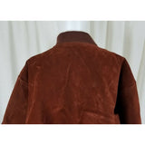 Vintage Gruppo V Vegan Leather Rust Brown Flight Bomber Jacket Mens XL Italy