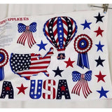 USA Stars and Stripes Print Applique COTTON Fabric Panel Patriotic 4th of July