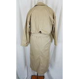 Vintage Eddie Bauer Canvas Long Safari Flannel Lined Trench Coat Womens S Khaki