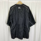 Mizuno 1/4 Zip Short Sleeve Black Jacket Wind Shirt Mens XXL Mesh White Piping