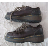 Dr. Doc Martens Shoes Boots Air Wair Leather Combat Mens US 8 9861 Brown Yellow