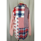 Vintage Roamans Star American Flag Boyfriend Blazer Jacket Womens 4 USA Red Blue