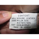 Hardy Amies London Leather Cafe Clicker Bomber Jacket Mens L Vintage Knit Trim