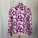 Jones New York Studio Separates Abstract Fuchsia Pink Jacket Blazer Womens 12