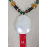 Zad Iridescent Mother of Pearl Shell Pendant Beads BEADED NECKLACE Jewelry