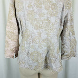 Coldwater Creek Woven Textured Embroidered Tapestry Jacket Womens 12 3/4 Sleeve