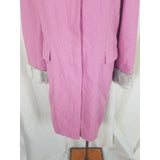 Terry Lewis Classic Luxuries Pink Wool Gray Faux Fur Trim Coat Peacoat Womens M