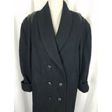 Vintage Jofeld Petites Forstman Winter Wool Pea coat Womens 12P Leather Accents