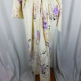 Vintage MARUKYO Kimono Wrap Maxi Robe Purple Made in Japan Asian Cosplay 57” Tie
