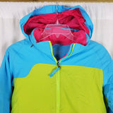 LL Bean Thinsulate Hooded Winter Parka Jacket Girls L 14 16 Colorblock Neon Ski